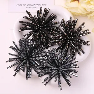 Glänzender Strass Blumen Aufnäher DIY handgemachte dekorative Applikation für Kleidung Schuhe