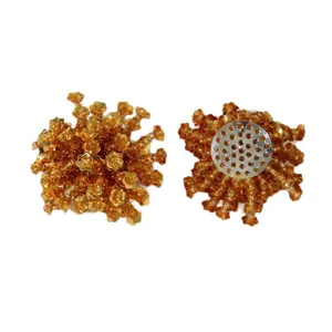 Vintage bernsteinfarbene Perlen Blumen DIY Zubehör für Haarschmuck und Schuhe.