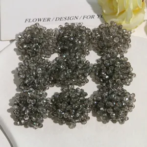 Gray crystal flower bead clusters for DIY clothing accessories, shoes, and handmade crafts.