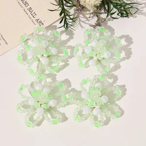 Korean style fresh sweet handmade beaded flower accessories DIY craft jewelry 4pcs set