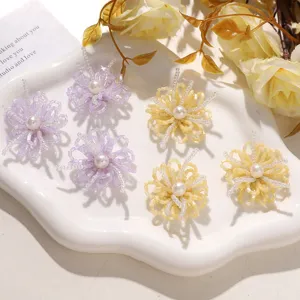 Flores de cuentas hechas a mano accesorios DIY para pendientes broche zapatos encanto