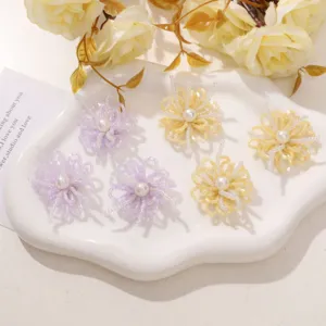 Flores de cuentas hechas a mano accesorios DIY broche pendientes componentes de joyería.