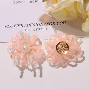 Flor de cuentas hecha a mano DIY accesorio pendientes broche detalle producto nuevo