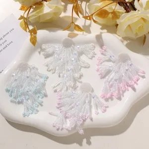 Handmade beaded fringe flower patches DIY earrings hair accessories brooch material