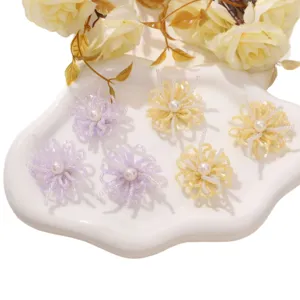 Accesorios DIY de flores de cuentas hechas a mano, diseño de fuegos artificiales para zapatos