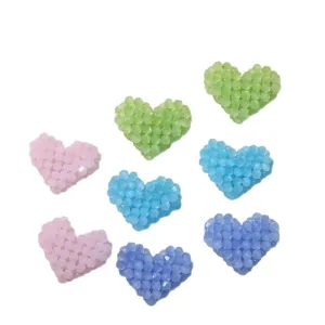 Korean ins style dopamine beaded heart DIY accessory for hairpin brooch shoe flower