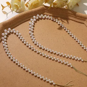 Franse dubbellaagse parelketting DIY zoete veelzijdige haaraccessoire voor Hanfu stijlen.