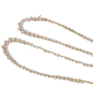 Franse dubbellaagse imitatie parelketting DIY zoete veelzijdige haaraccessoire Hanfu decor.