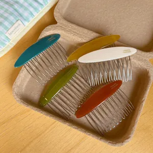 Koreanische Acetat Steckkämme Set, elegante Haarnadeln für voluminöse Hochsteckfrisuren.