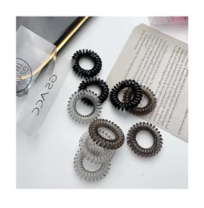 Classic spiral telephone wire hair ties set, durable elastic hair rings for daily wear.