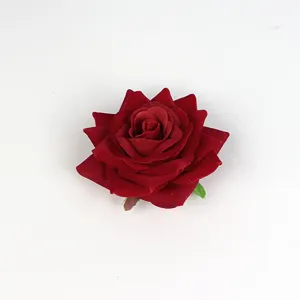 Vintage Elegante Stof Rode Roos Bloem Haarclip Zijclip Simulatie Roos Haarspelden Voor Vrouwen Fotografie Portret Accessoire