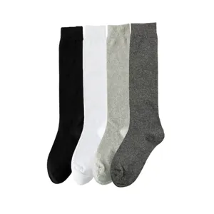Donna JK calze alte tinta unita nero bianco grigio calzettoni lunghi gambaletti moda