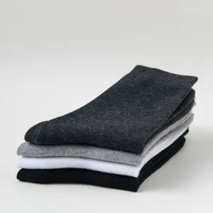 Men's breathable mid-tube business socks, soft cotton blend, comfortable loose top.
