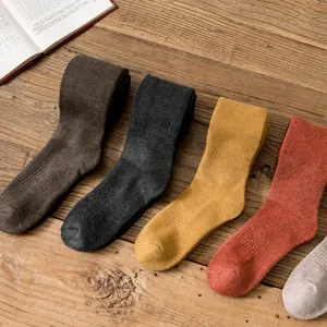 Women Casual Over The Knee Socks Thickened Terry Polyester Cotton Solid Color Winter Warm Stockings