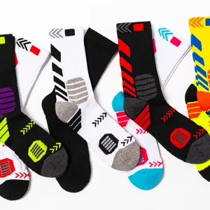 Men's Elite Basketball Socks Athletic Cushion Crew Socks Breathable Non Slip Professional Sports Socks