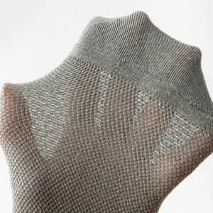 Mens summer thin mesh breathable short socks low cut ankle socks solid color casual socks
