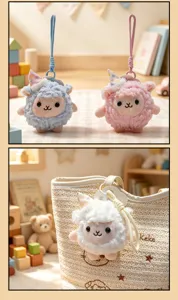 Schattige kleine schaap pluche hanger, zachte sleutelhanger en prachtige tas decoratie.