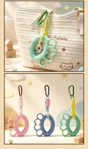Portable split-finger hand grip exerciser creative keychain for finger strength training.