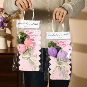 Handgemaakte gehaakte bloemenboeket detail weergave, perfect Moederdagcadeau voor moeder.