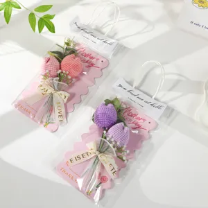 Handgemaakte gehaakte tulp bloem boeket wenskaart, prachtig Moederdag cadeau idee.