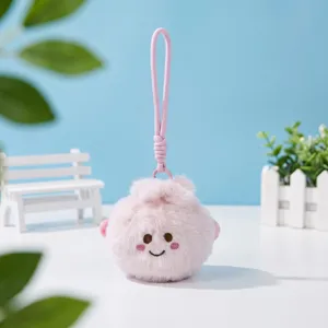 Cute plush bun plush toy pendant, soft furry doll keyring for bag decoration and gift.