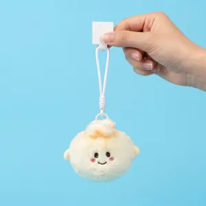 Cute steamed bun plush toy keychain pendant fluffy bag hanging ornament lovely gift