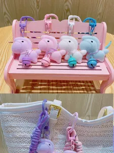 Cute plush horse keychain cute cartoon animal bag pendant creative DIY keyring gift accessories