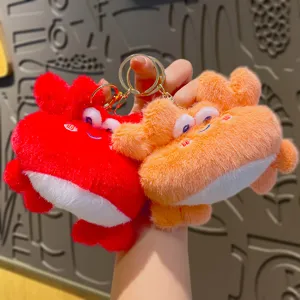 Cute Ocean Animal Plush Crab Lobster Keychain Kawaii Stuffed Sea Creature Toy Bag Pendant Accessory For Kids Party Favors Gift