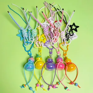 Handmade Cute Gradient Gourd Keychain Resin Electroplated Braided Rope Bag Pendant For Women Girls Daily Bag Charm Accessory