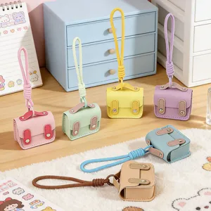 Mini Zainetto Portachiavi in Pelle PU Simpatica Custodia per Auricolari Piccolo Portamonete Pendente Ciondolo Borsa per Donna