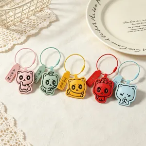 Cute leather cat keychains with exam blessing tags, 5 colors student graduation gifts.