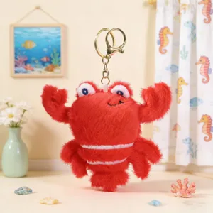 Schattige rode krab pluche sleutelhanger, zacht knuffeldier tas ornament voor dagelijks.