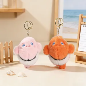 Cute clownfish plush keychain cute ocean animal bag charm soft toy pendant for keys backpacks