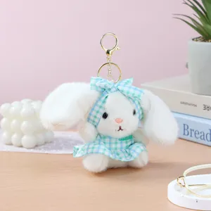 Cute plush rabbit keychain plushie pendant bag charm cartoon bunny doll gift key ring cute accessory