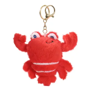 Schattige pluche krab sleutelhanger, rode knuffel tas bedel accessoire voor sleutels.