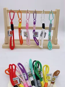 Colorful woven rope keychain carabiner lanyard multi-color mobile phone strap accessory
