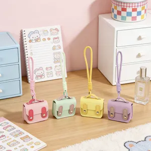 Mini zaino in pelle PU portachiavi simpatico ciondolo borsa accessori decorativi 4pz