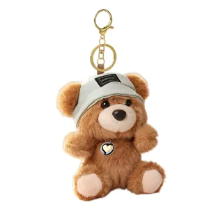 Cute scented bear plush keychain, fluffy bag charm and cartoon toy for keys and accessories.