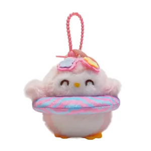 Süß Plüsch Pinguin Schwimmring Schlüsselanhänger Cartoon Tier Tasche Charm Mini Stofftier Schlüsselring Ornament Für Schulranzen Rucksack Schlüssel Dekoration Geschenk