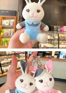 Schattig pluche konijn sleutelhanger cartoon tas hanger auto sleutelring pop speelgoed
