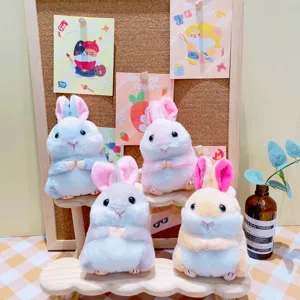 Cute cartoon plush bunny rabbit keychain backpack pendant soft toy for gifts and decoration