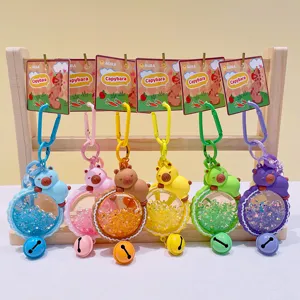 Capybara Öl-gefüllter Treibsand Schlüsselanhänger süßer Acryl Taschenanhänger farbige Hauptansicht