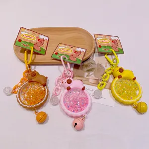 Süßer Capybara Öl Treibsand Schlüsselanhänger Tasche Anhänger, Acryl Glitzer charm.