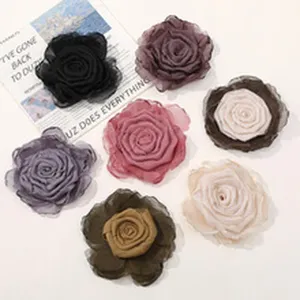 Accessori fai-da-te per fiori in organza, tessuto a rete multicolore rosa floreale materiale.