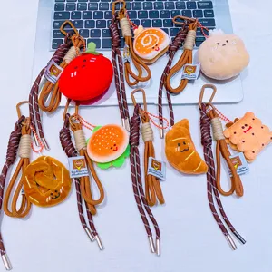 Creative food series plush keychains cute cartoon backpack pendants bulk wholesale