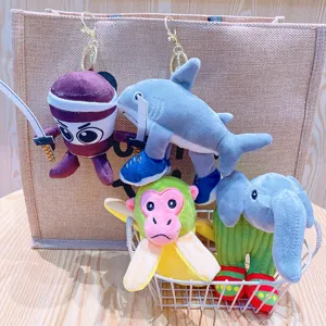 Cute cartoon plush toy keychains set, creative animal plush doll pendant for bags.
