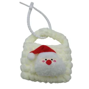 Cute knitted Santa coin purse mini crochet keychain Christmas bag cute holiday pouch storage