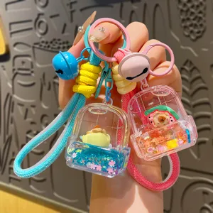 Süßer flüssiger Treibsand Rucksack Schlüsselanhänger mit niedlichen Tierfiguren, perfektes Geschenk.