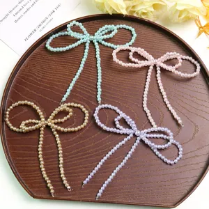 Pearl bow DIY accessories charms multi-color faux pearl craft pendant for shoes bag decoration.