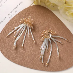 Accesorios de flores de borla de cuentas de cristal DIY, flecos de cuentas brillantes para manual.